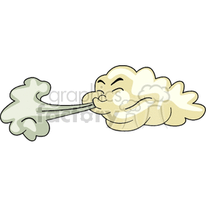 Windy clipart wind storm. Tan cloud with face