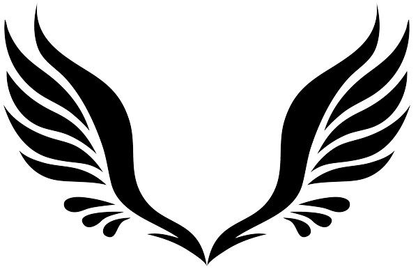Simple tribal angel wings. Wing clipart
