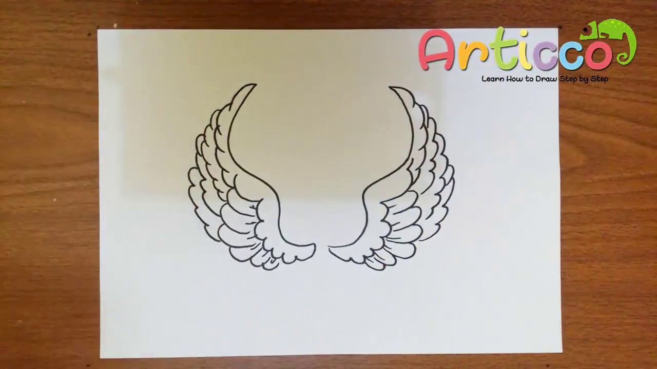 How to draw angel. Wing clipart beginner