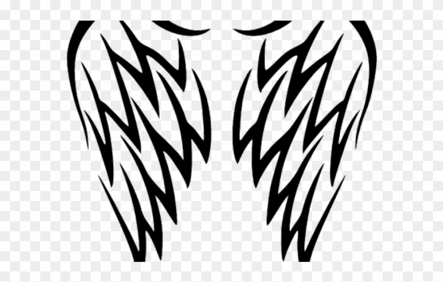 Wings tattoos angel tribal. Wing clipart cute