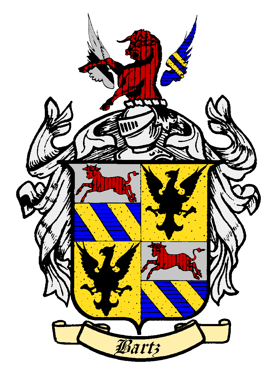 Wing clipart family crest. Bartz coat of arms