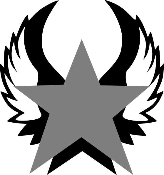 Wing clipart star. Silver clip art at
