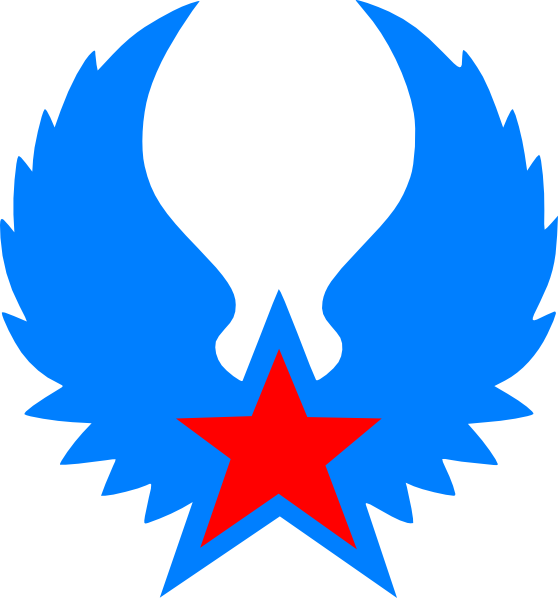 Wing clipart star. Red blue wings clip