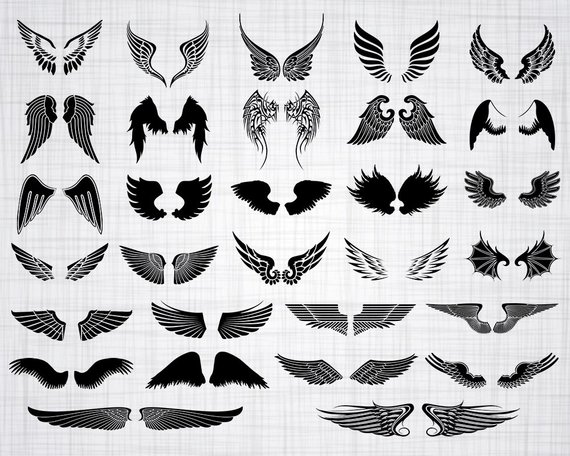 Wing clipart svg. Wings bundle 