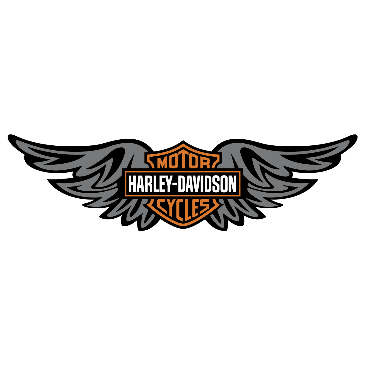 Wing clipart vector. Harley davidson logo silhouette