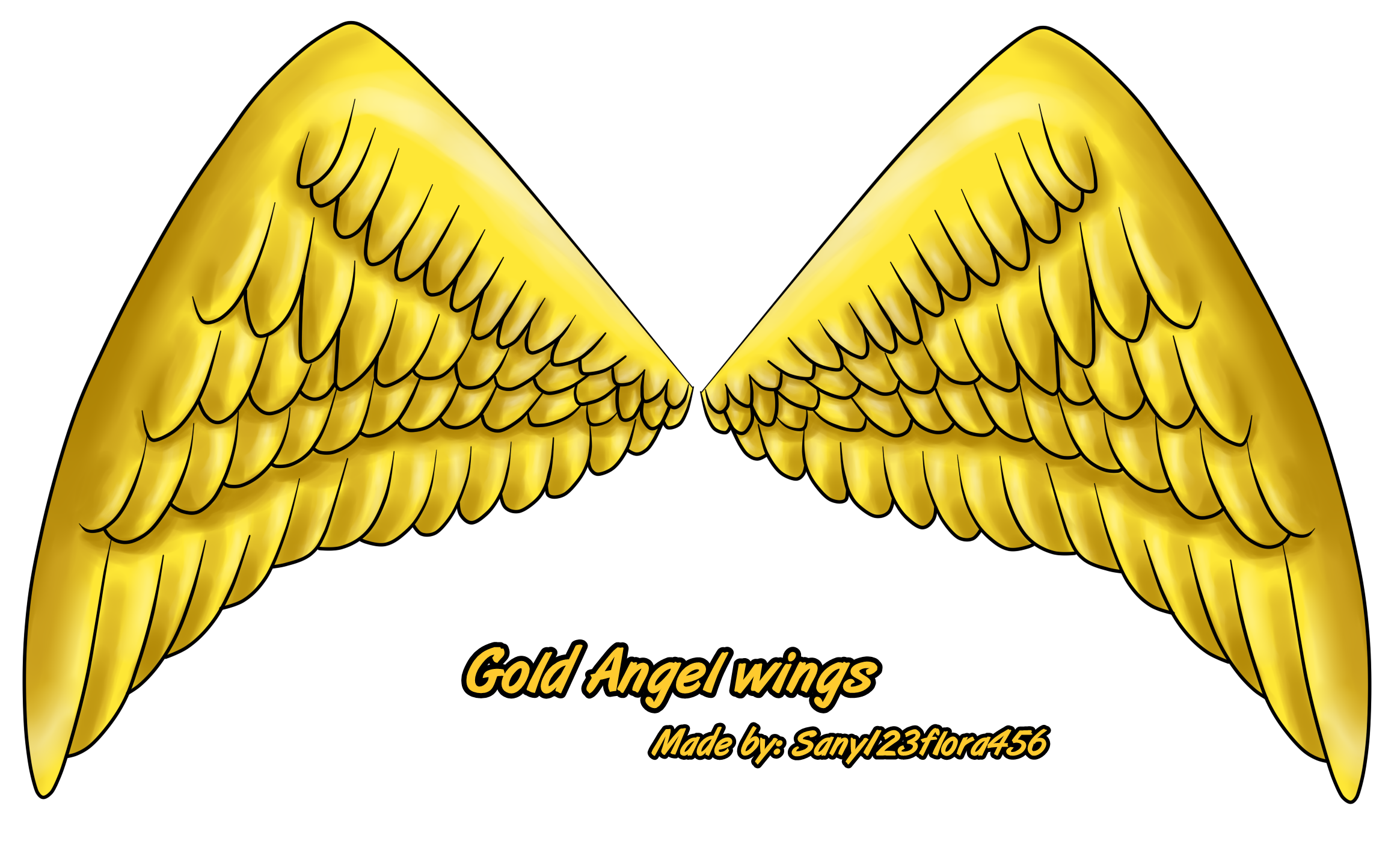Wing clipart yellow. Gold angel wings by