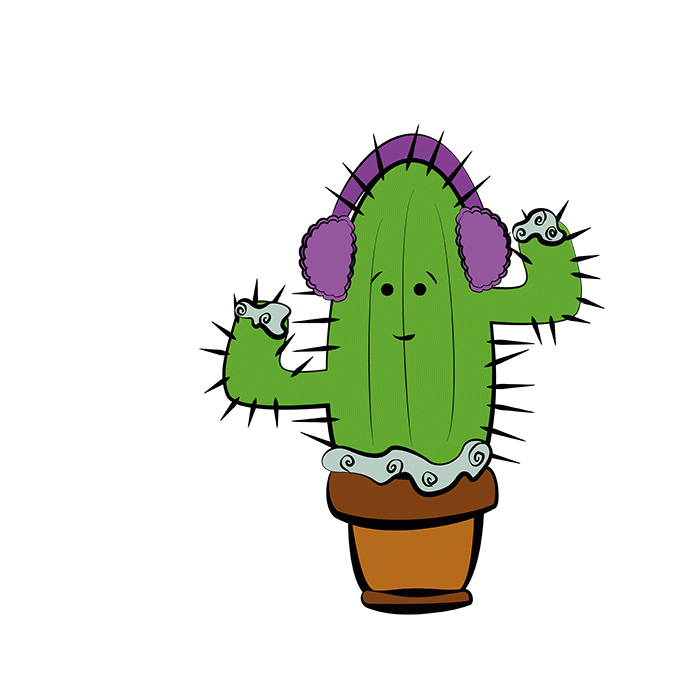 Cactus in clip art. Winter clipart family
