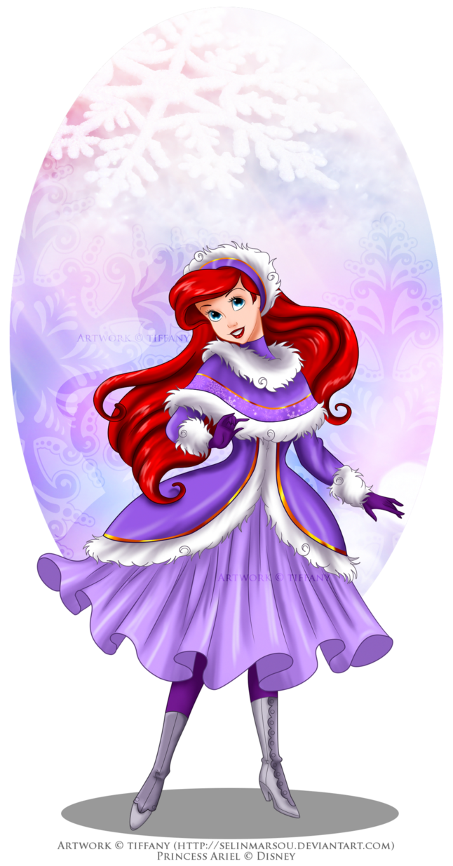Princess ariel by selinmarsou. Winter clipart purple