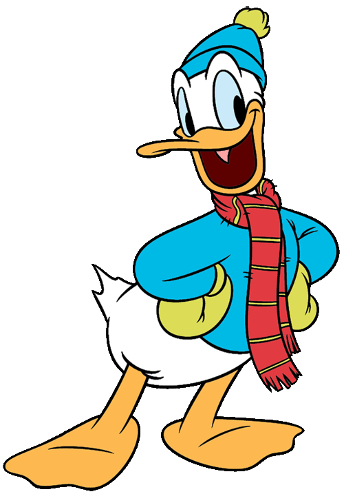 Winter clipart scarf. Donald duck 