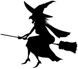 Witch clipart. Free black and white