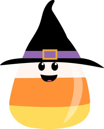 Wearing witches hat clip. Witch clipart candy corn