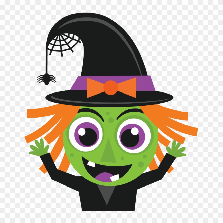 Svg scrapbook cut file. Witch clipart cute halloween character