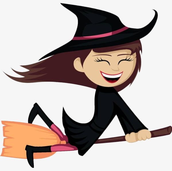 Cartoon little png broom. Witch clipart happy