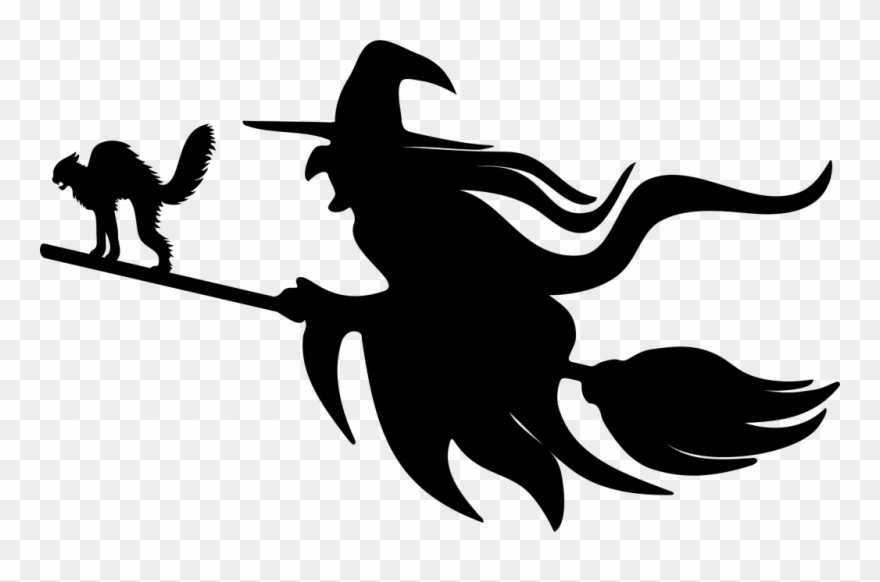 Witch clipart silhouette. And cat pinclipart 