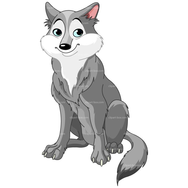 Wolf clipart. Sitting royalty free vector