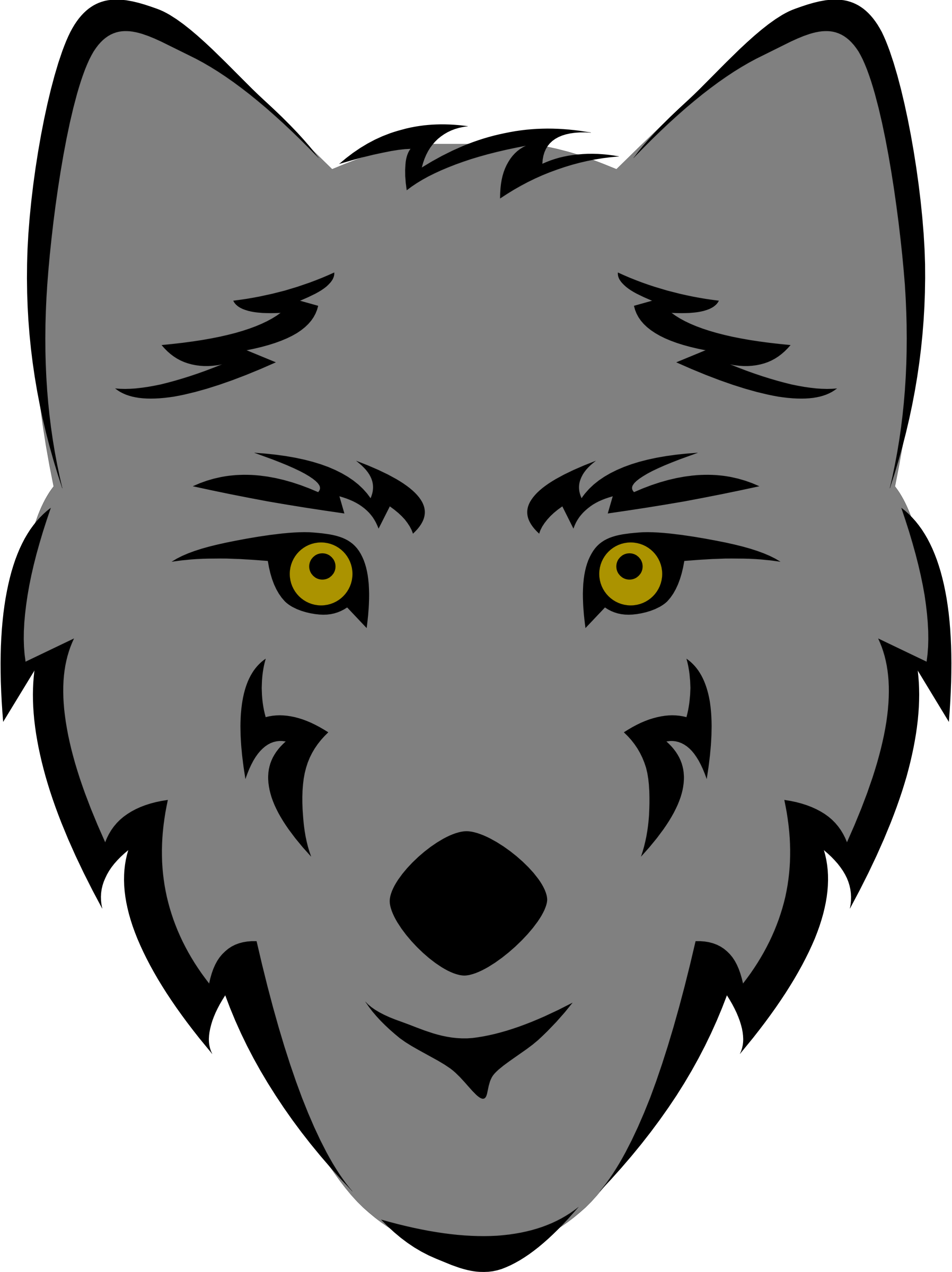 Wolf head stylized big. Wolves clipart wold