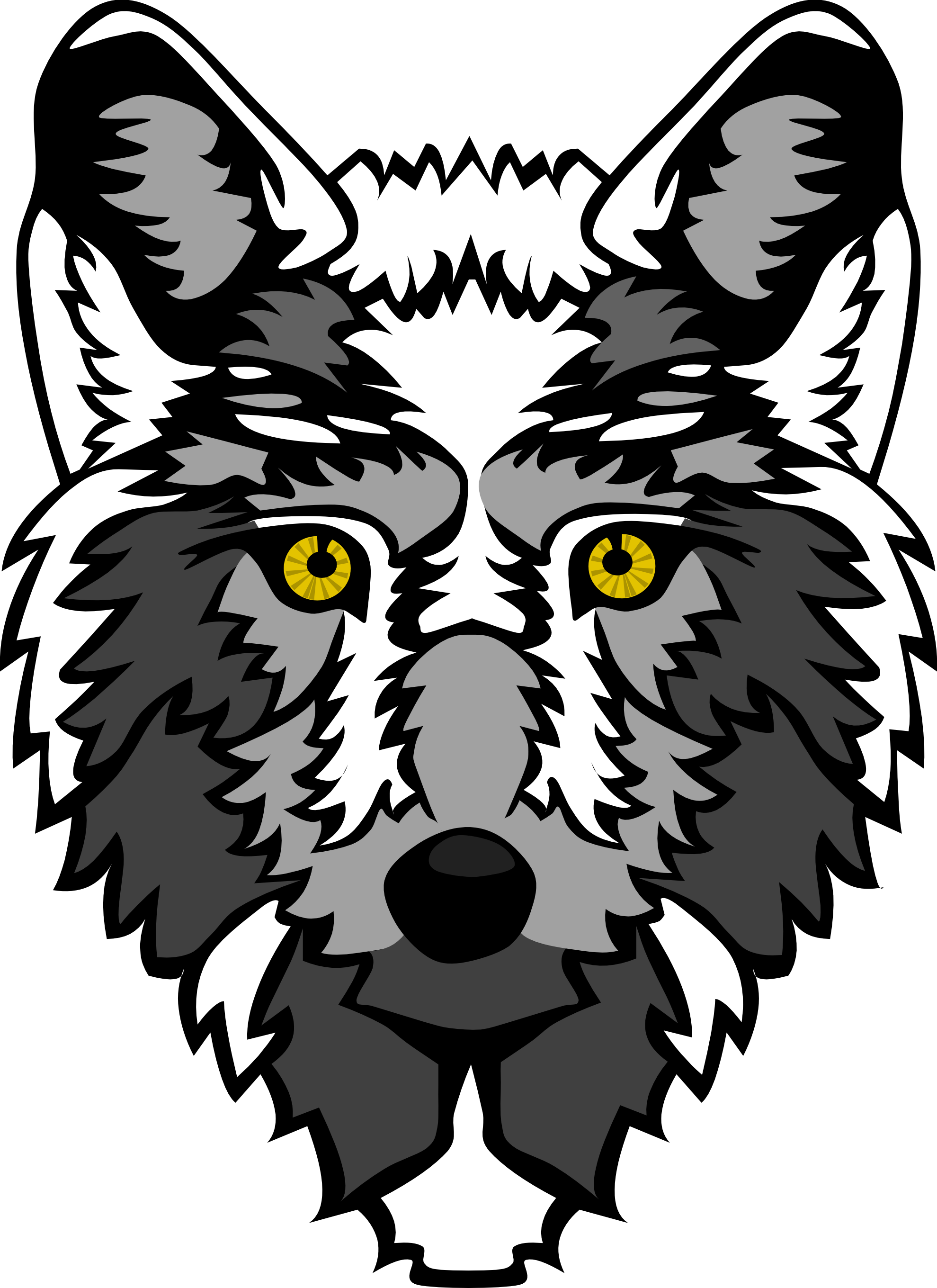  collection of head. Wolf clipart front