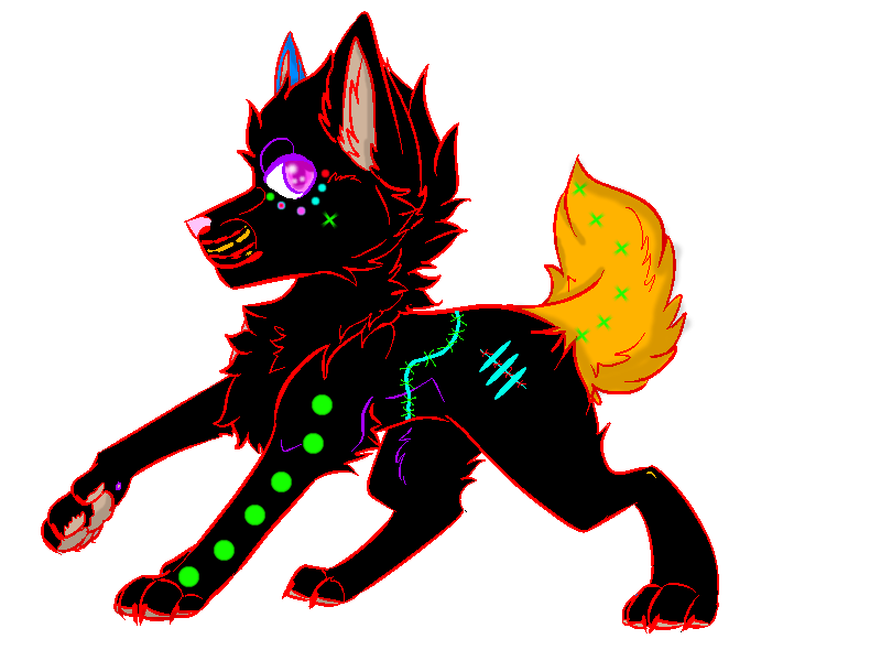 Neon echo by snow. Wolf clipart majestic