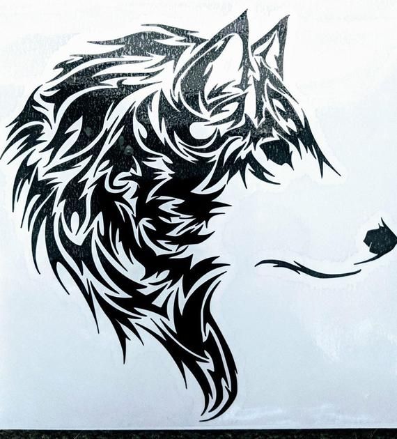 Halloween sale tribal silhouette. Wolf clipart majestic