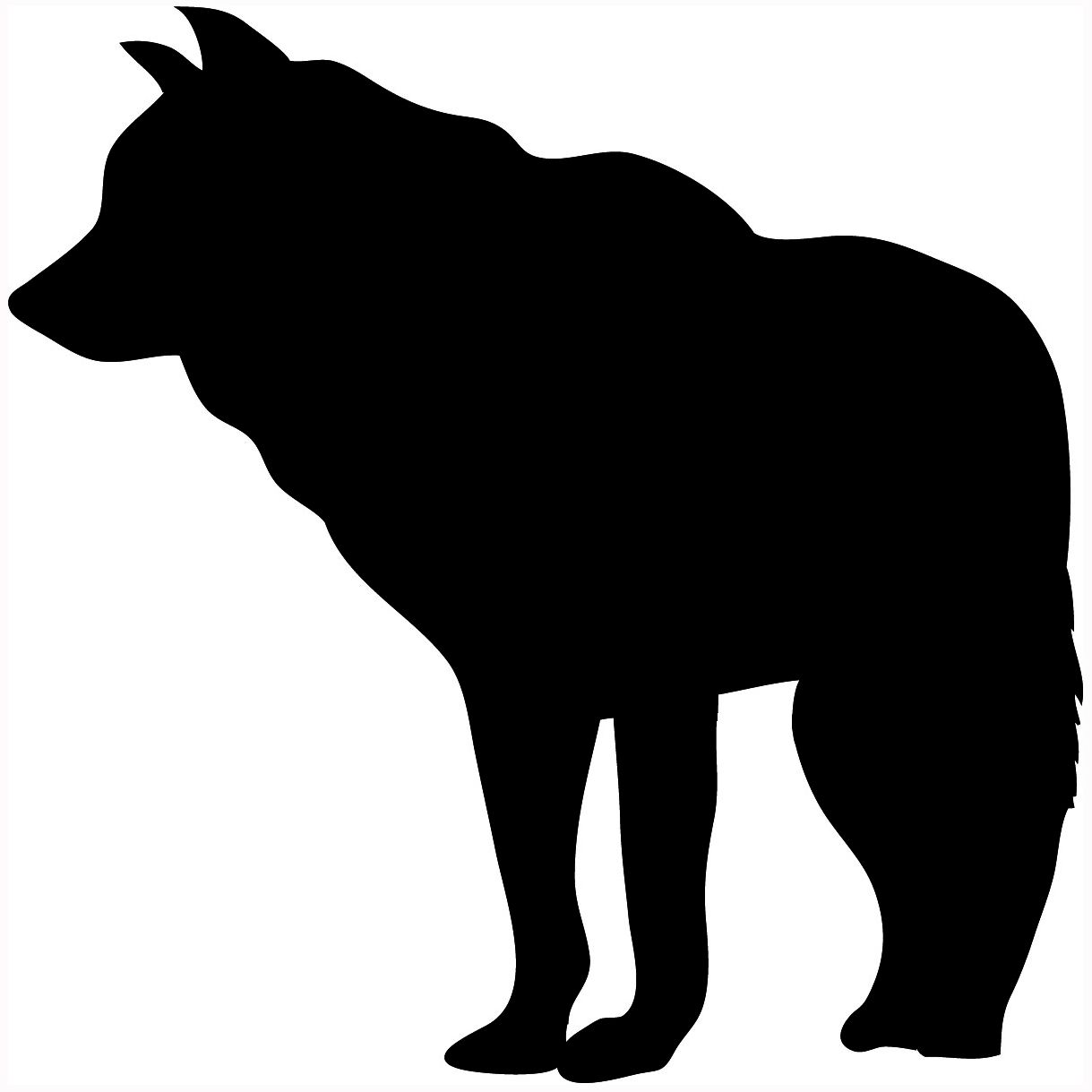 Silhouette of wolf silhouettes. Wolves clipart standing