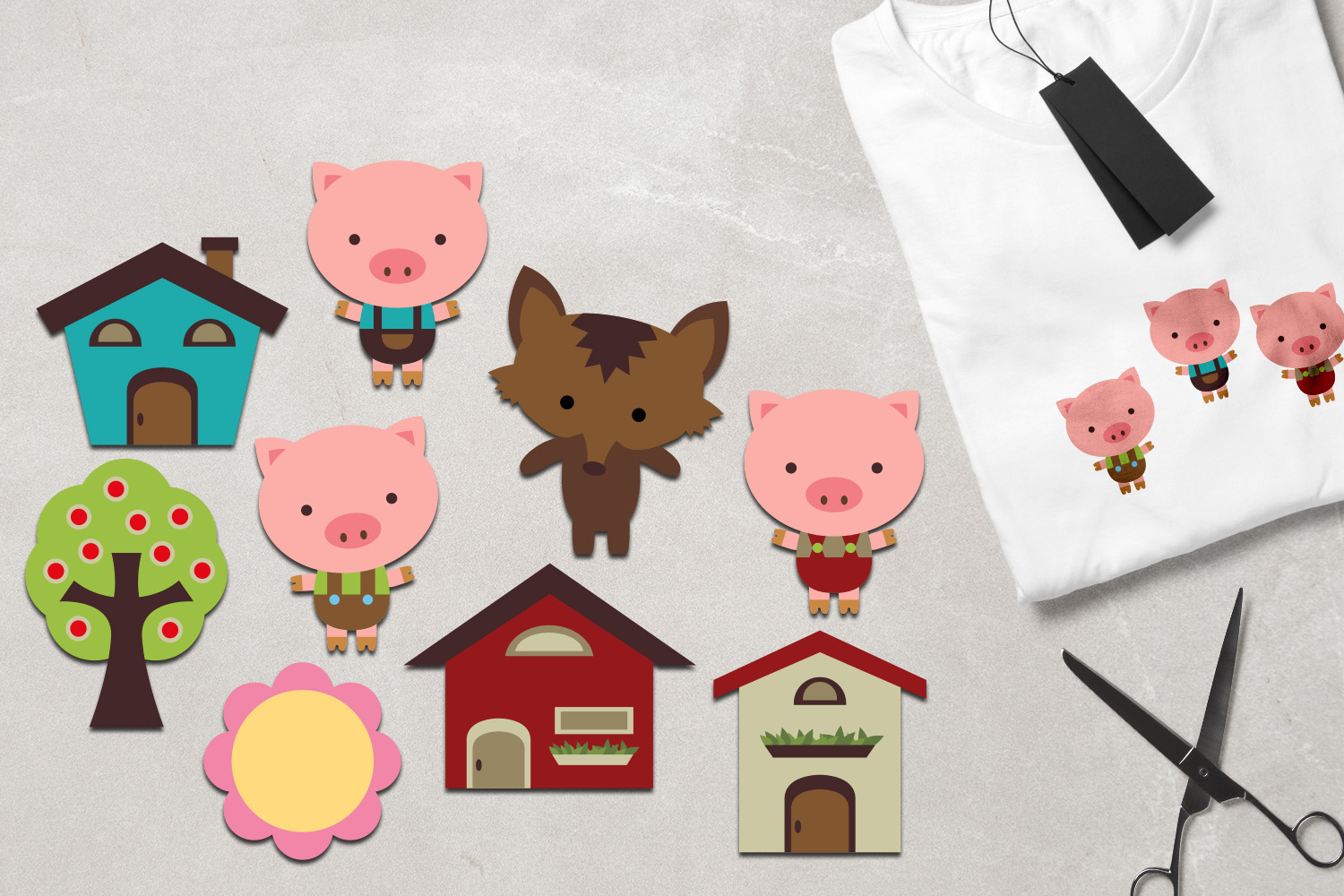 Pigs and big bad. Wolf clipart three little pig