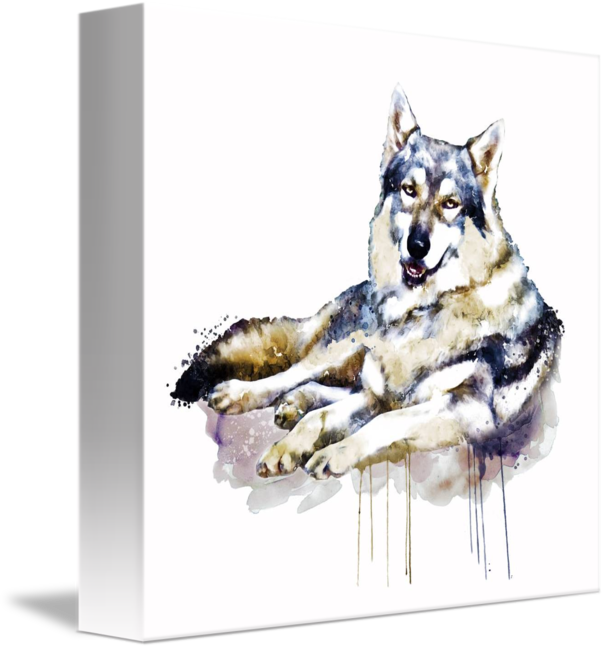 Smiling by marian voicu. Wolf clipart watercolor