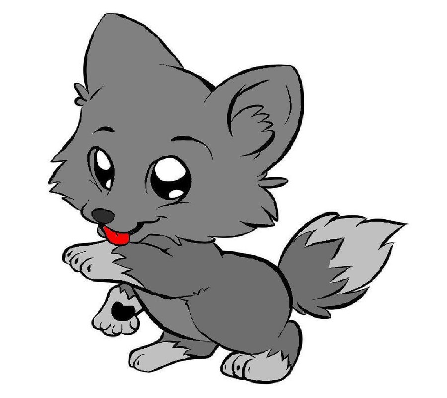 Wolf clipart wolf pup. Anime easy clip art