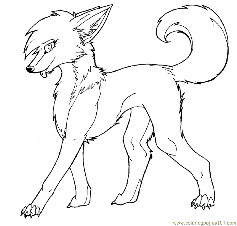 Coloring pages mammals fox. Wolves clipart female wolf