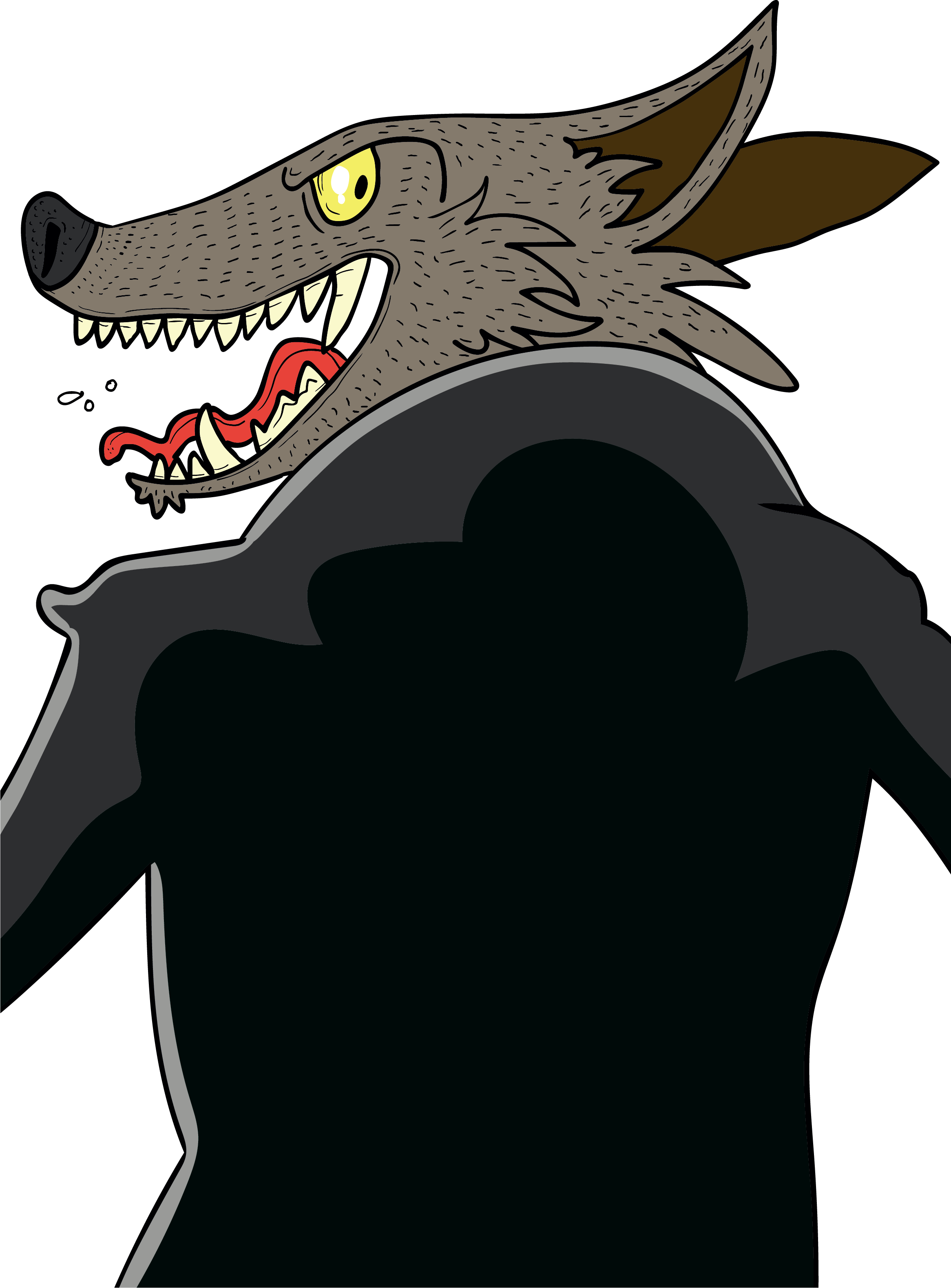 Wolves clipart mouth. Gray wolf big bad