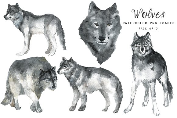 Wolves clipart watercolor. Wolf creative daddy 