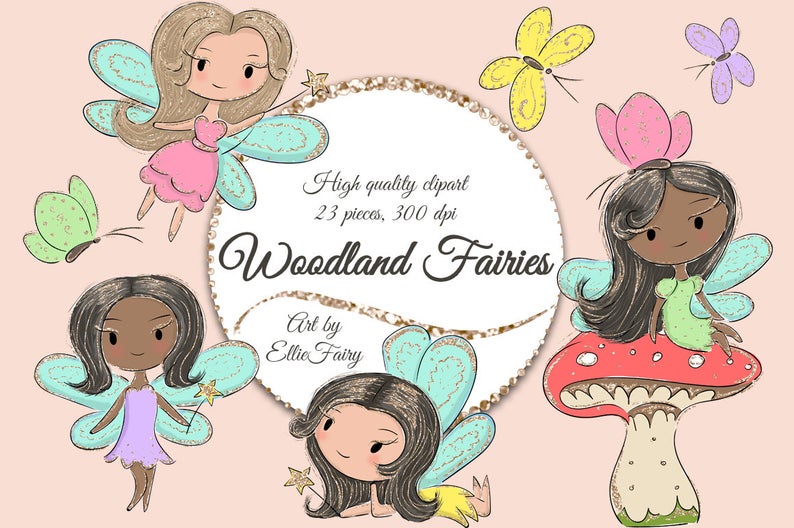 Fairy fairies clip art. Woodland clipart garden