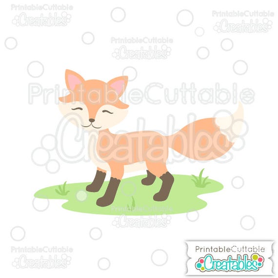 Sweet svg cut file. Woodland clipart kit fox
