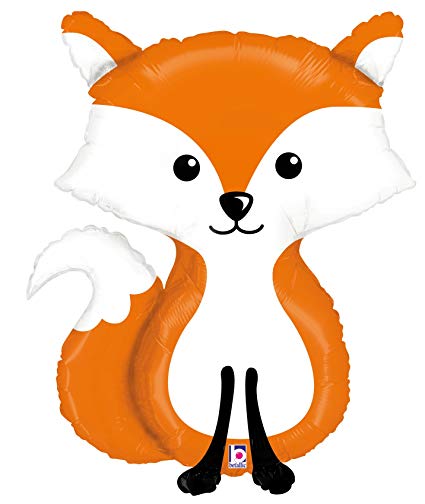 Critter mylar balloon . Woodland clipart orange fox