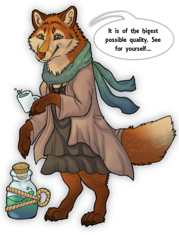 Woodland clipart wolf. Taika the potion seller