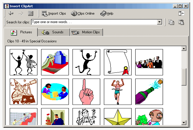 Clip art is gone. Word clipart
