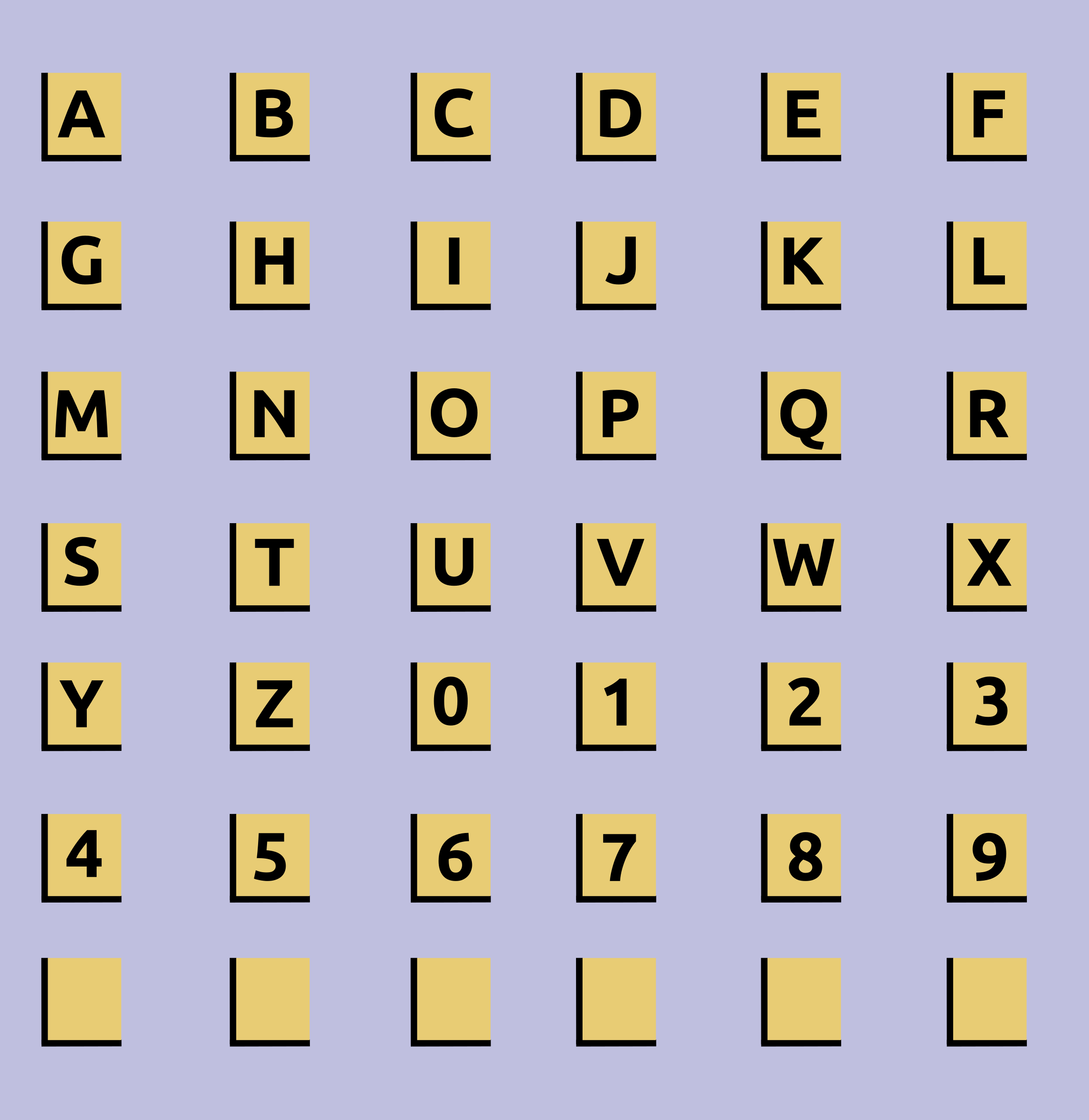 Words clipart tile. Alphanumeric tiles big image