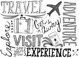 words clipart travel