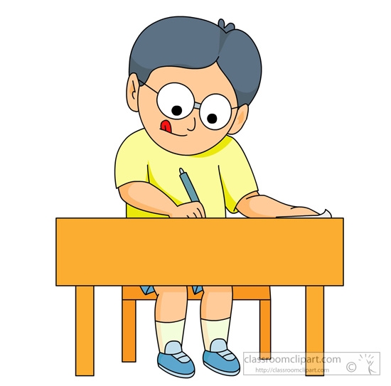 Working clipart. Alone students 