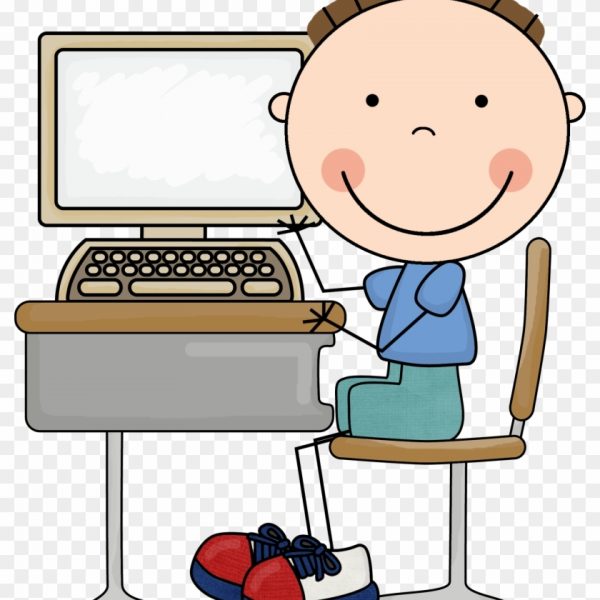 Computer class for kids. Working clipart daily work