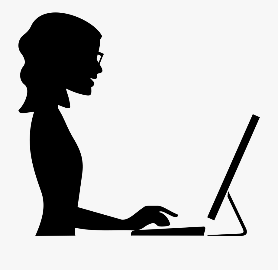 Black woman silhouette png. Working clipart person