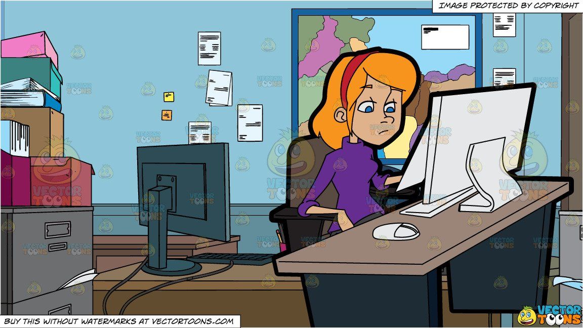 Cartoon a woman reading. Working clipart source