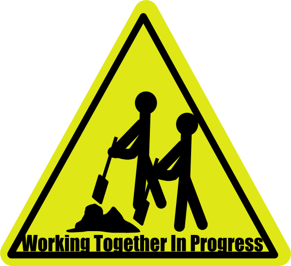 Together clip art at. Working clipart work in progress