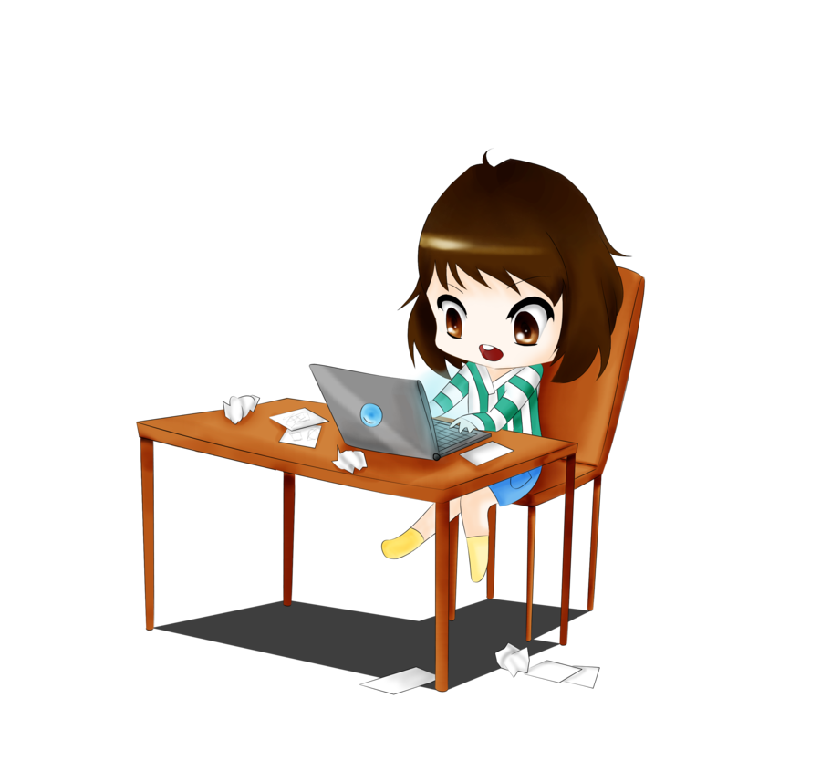 Working clipart working girl. Hard by arzupie on