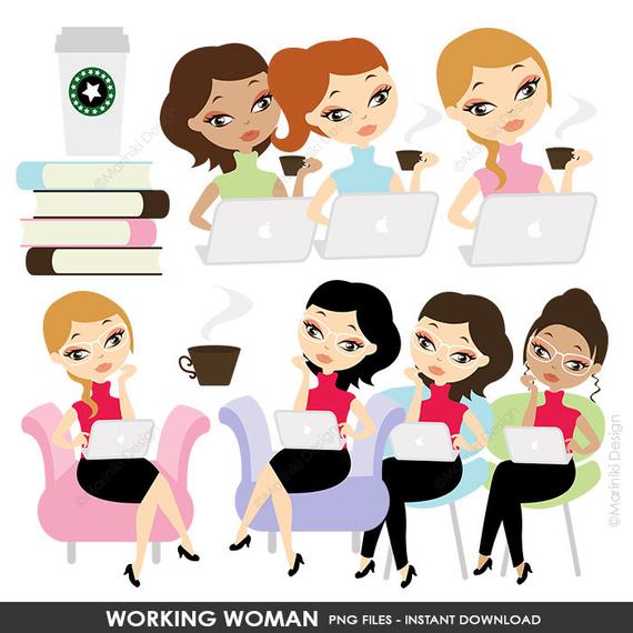 Woman character clip art. Working clipart working girl