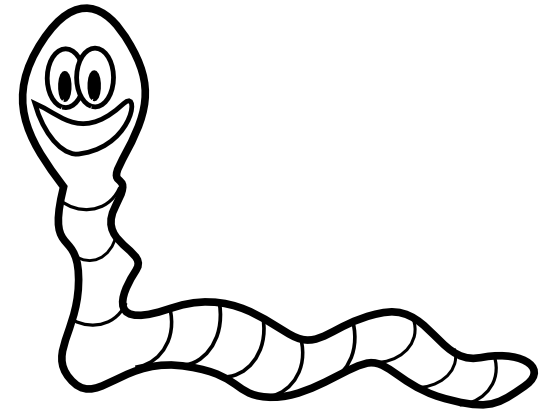 Worm clipart. Book black and white