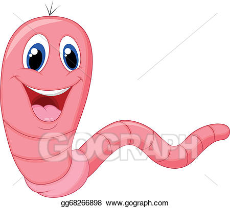 Vector art cute pink. Worm clipart adorable