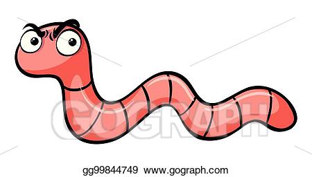 Eps illustration earthworm with. Worm clipart angry