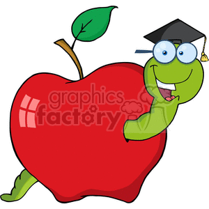  happy graduate in. Worm clipart apple