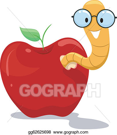 Worm clipart apple. Vector stock illustration gg
