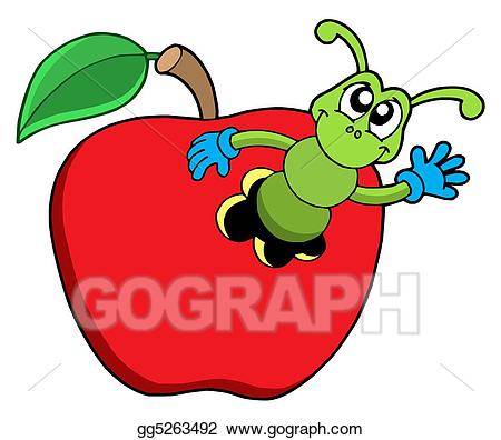 Worm clipart business. Stock illustration cute in